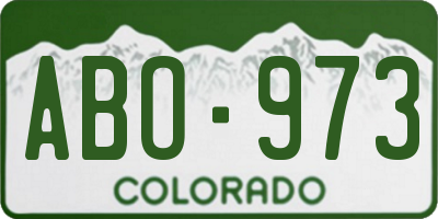 CO license plate ABO973