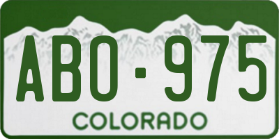 CO license plate ABO975