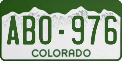 CO license plate ABO976