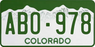 CO license plate ABO978