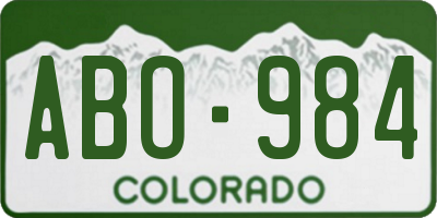 CO license plate ABO984