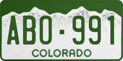 CO license plate ABO991