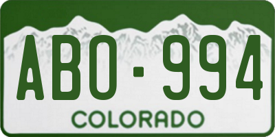 CO license plate ABO994