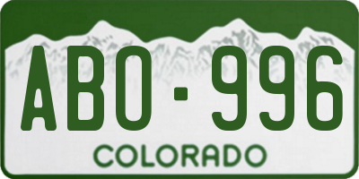 CO license plate ABO996