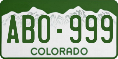 CO license plate ABO999