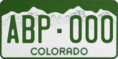 CO license plate ABP000