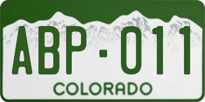 CO license plate ABP011