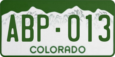 CO license plate ABP013
