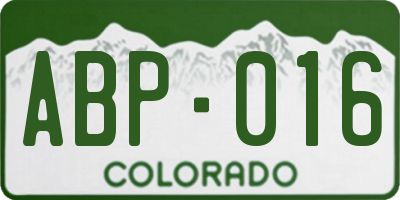CO license plate ABP016