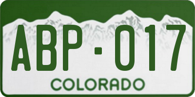 CO license plate ABP017