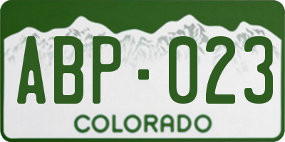 CO license plate ABP023