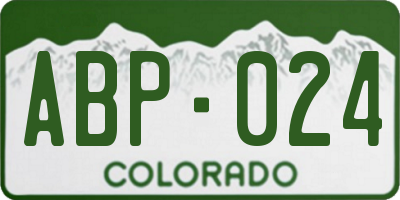CO license plate ABP024