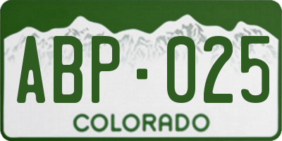 CO license plate ABP025
