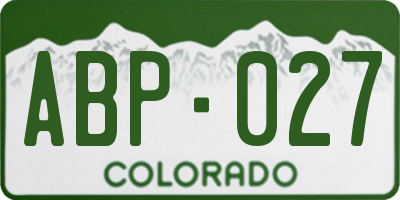CO license plate ABP027