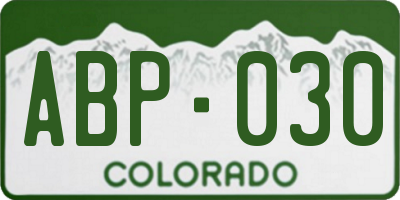 CO license plate ABP030
