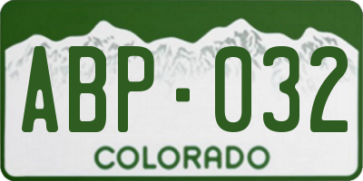 CO license plate ABP032