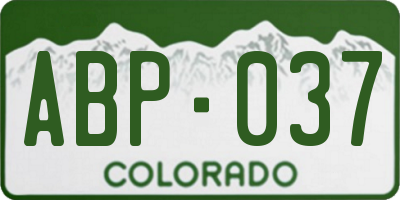 CO license plate ABP037