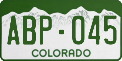 CO license plate ABP045