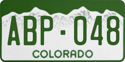 CO license plate ABP048