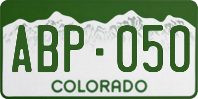 CO license plate ABP050