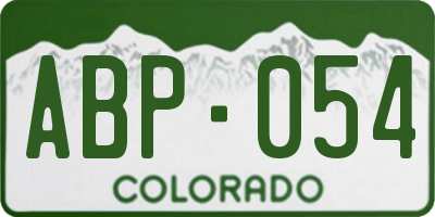 CO license plate ABP054