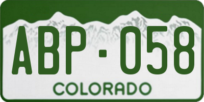 CO license plate ABP058