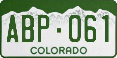 CO license plate ABP061