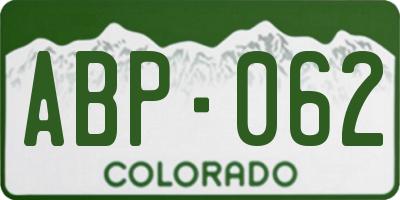 CO license plate ABP062