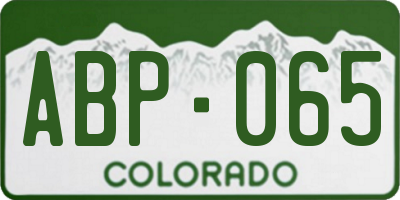 CO license plate ABP065