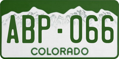CO license plate ABP066