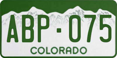 CO license plate ABP075