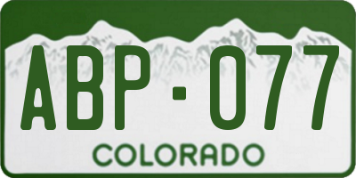 CO license plate ABP077