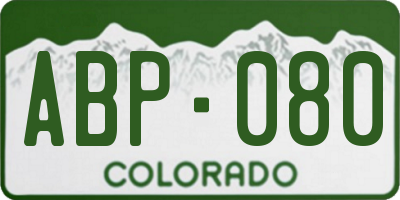 CO license plate ABP080