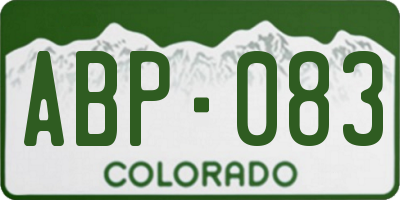 CO license plate ABP083
