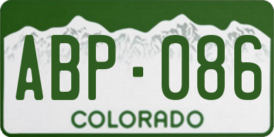 CO license plate ABP086