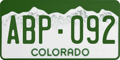 CO license plate ABP092