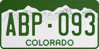 CO license plate ABP093