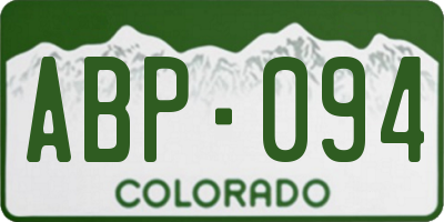 CO license plate ABP094