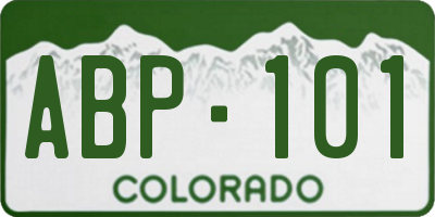 CO license plate ABP101