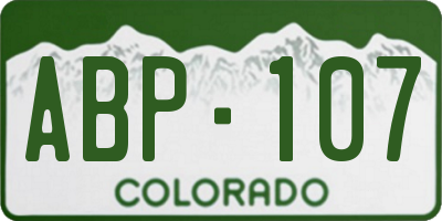 CO license plate ABP107