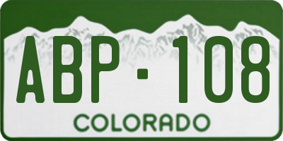 CO license plate ABP108