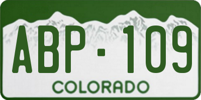 CO license plate ABP109