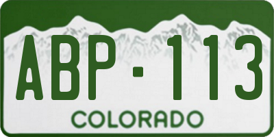 CO license plate ABP113
