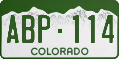 CO license plate ABP114