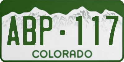 CO license plate ABP117