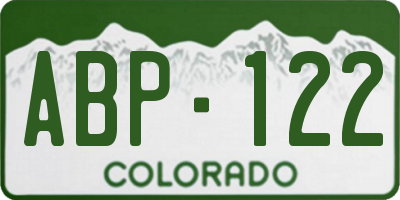 CO license plate ABP122