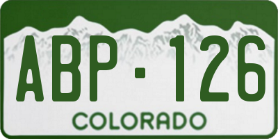 CO license plate ABP126