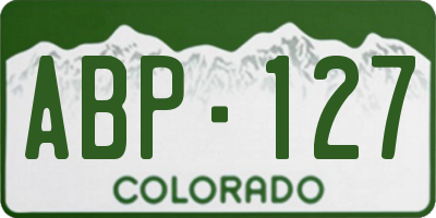 CO license plate ABP127