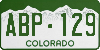 CO license plate ABP129