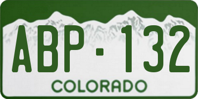 CO license plate ABP132